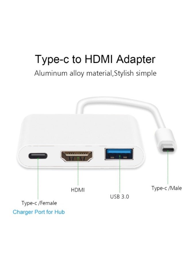 Type C To HDMI USB 3.0 3 In 1 Hub Charging Adapter USB C To HDMI Converter Cable for Phone Tablet Macbook Laptop - Image 3