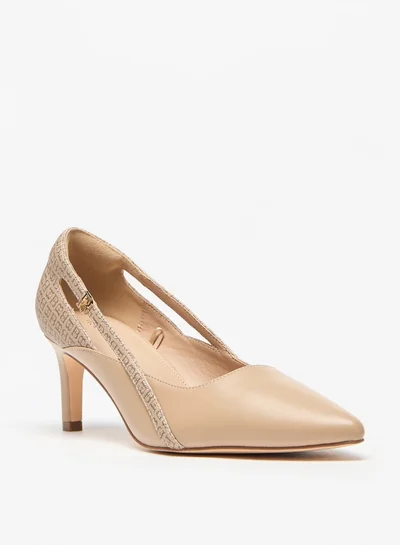 Flora Bella By Shoexpress Monogram Print Slip-On Pumps with Stilleto Heels