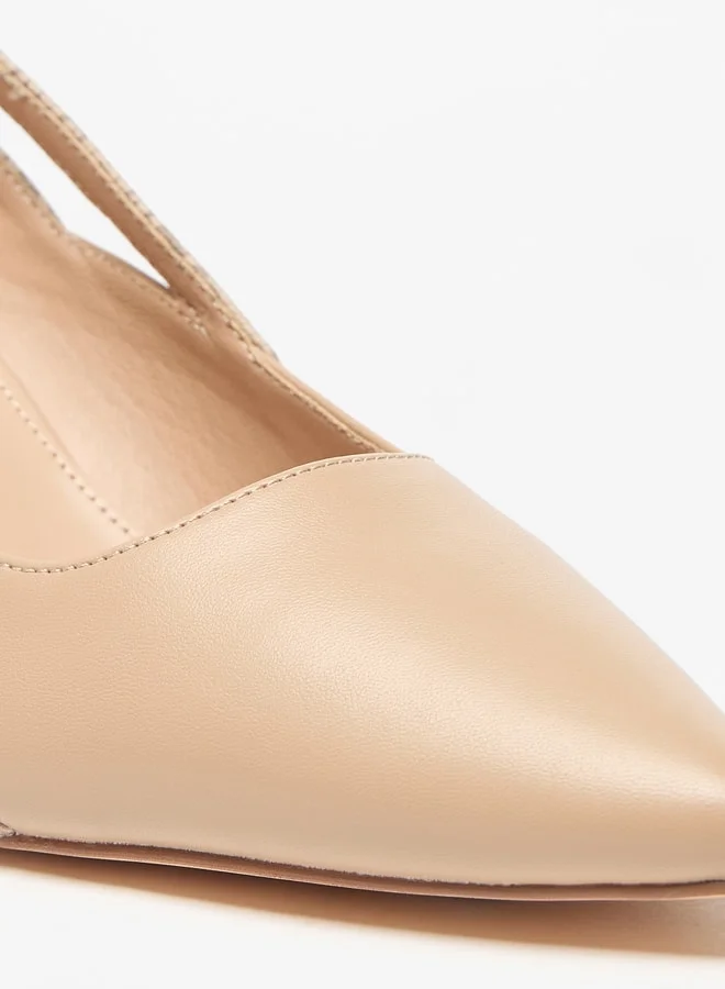 Flora Bella By Shoexpress Monogram Print Slip-On Pumps with Stilleto Heels