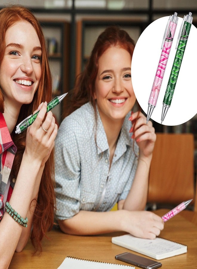 Sayglossy مجموعة أقلام ساي جلوسي، ٢٤ قلمًا بتصميم ساحرة، هدايا مثالية لحفلات الساحرات، باللونين الوردي والأخضر، هدية رائعة للأصدقاء والفتيات، مناسبة للمكتب والمدرسة، ولتزيين الحفلات والمناسبات. - Image 5