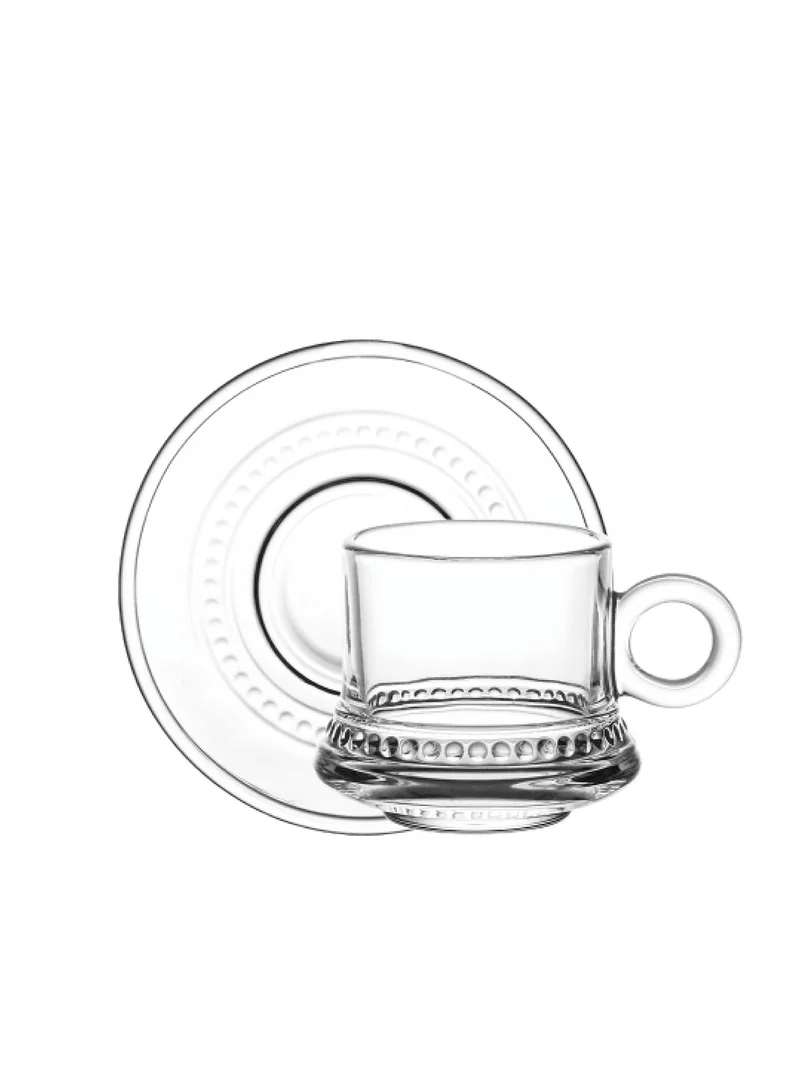 Cuisine Art Doyalex Glass by Cuisine Art Tea Cup & Saucer Set - 190ml, 12-Pieces, Transparent (CS-058A)