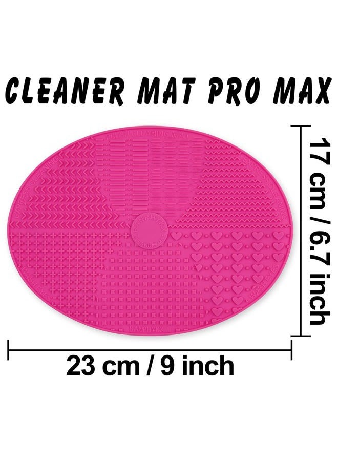 Ranphykx Makeup Brush Cleaner Mat Silicone Brush Cleaning Mat Big Size Make Up Brush Clean Pad with Suction Cup for Makeup Brush Cleaning (Hot Pink) - Image 2