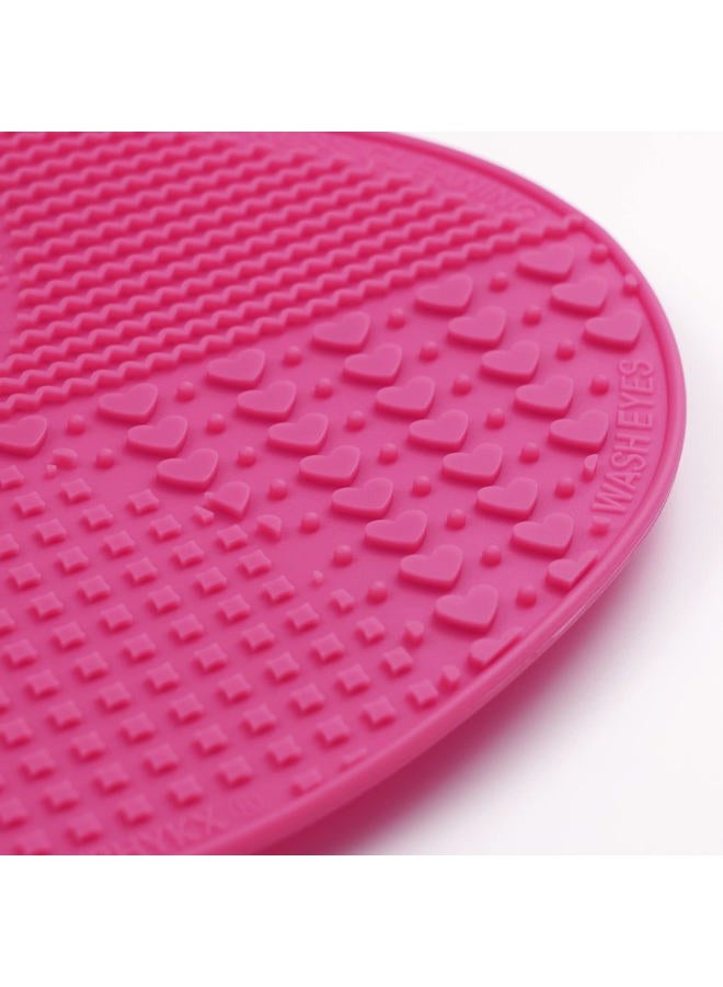 Ranphykx Makeup Brush Cleaner Mat Silicone Brush Cleaning Mat Big Size Make Up Brush Clean Pad with Suction Cup for Makeup Brush Cleaning (Hot Pink) - Image 5