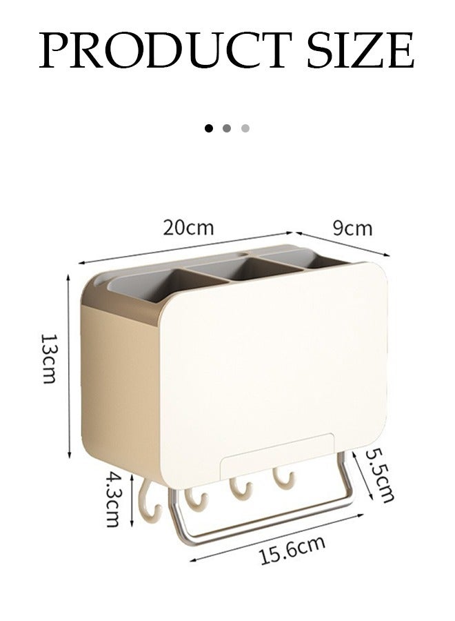 DUNISO Kitchen Cutlery Holder,, wall mounted multifunctional household drainage storage box, with double knife slots and bottom hooks, suitable for storing chopsticks, spoons, knives and forks, 20 * 9 * 13cm  - Image 2