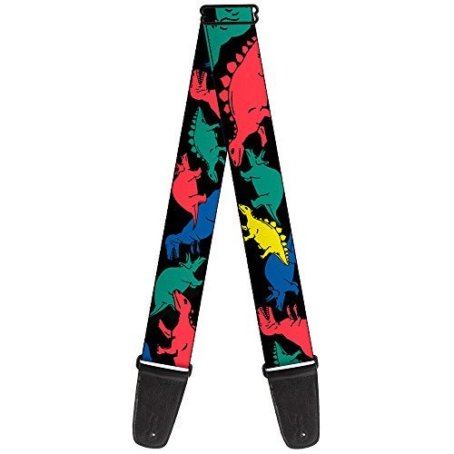 Buckle Down Buckle-Down Guitar Strap Dinosaurs Black Multi Color 2 Inches Wide (GS-W30427) - Image 1