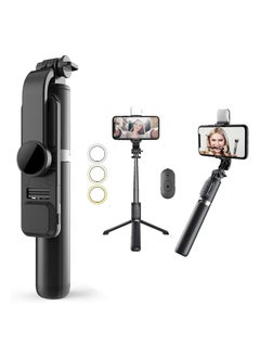Selfie Stick, Wireless Bluetooth Selfie Stick Tripod with Remote, Aluminum Alloy Selfie Stick with Fill Light, Compatible with iPhone 13 12 11 Pro XS Max XR X 8 7