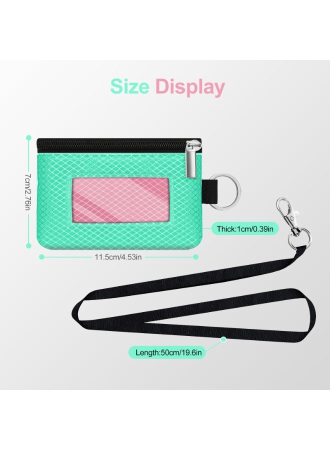 Minimalist RFID Blocking Small Wallet with ID Window,WaterResistant Zip Id Case Wallet with Lanyard Keychain for Cards,Cash,Travel,Women,Men - Image 5