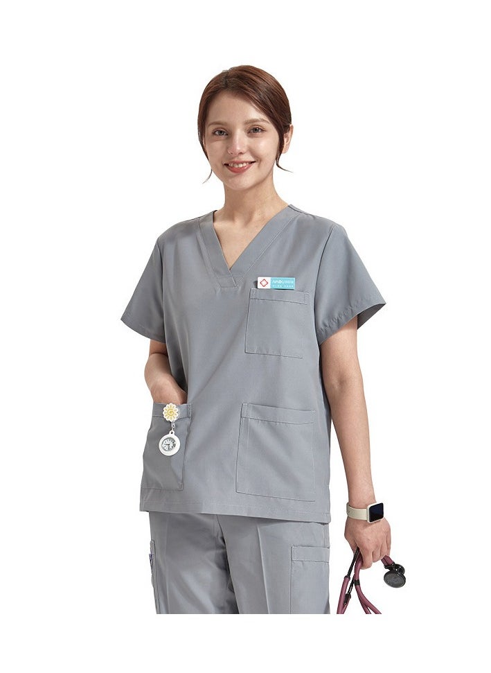 KUYING New V-neck Split Anti Wrinkle Split Medical Uniform  - Image 1