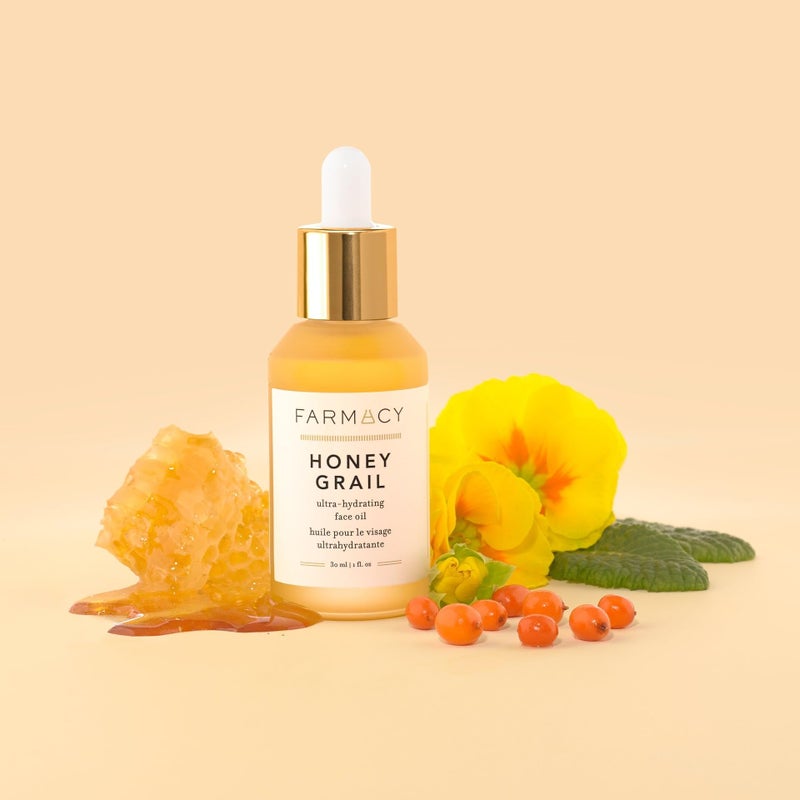 Farmacy Honey Grail Hydrating Face Oil - Nourishing Oil for Skin & Hair - Infused with Sea Buckthorn, Rosehip & Buckwheat Honey to Moisturize & Maintain a Healthy Skin Barrier (30ml) - Image 4
