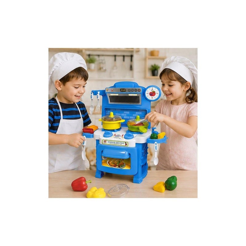 Kitchen Play Set Toy With Cooking Accessories, Blue - Image 4