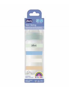 Chicco Well-Being Plastic Feeding Bottle 250ml Medium Flow 2m+ Silicone, Green  - Image 2