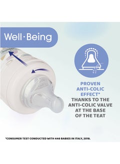Chicco Well-Being Plastic Feeding Bottle 250ml Medium Flow 2m+ Silicone, Green  - Image 5