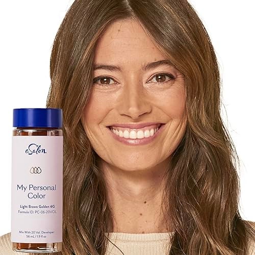 eSalon Permanent Hair Color & Dye Kit - Light Brown Golden - Professional-Grade Ammonia-Free Personal Colorist for Up To 100% Gray Coverage on All Hair Types - Image 1