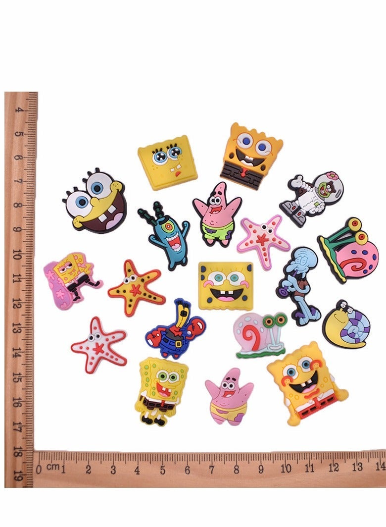 Shoe Decoration Charms, 19 PCS Mixed PVC Shoe Charms for Crocs Charm, PVC Shoe Charms for Croc, Different Shapes, Hole Hole Shoes Buckle, Party Gift for dult Men Women Kids and Teens Girls - Image 3