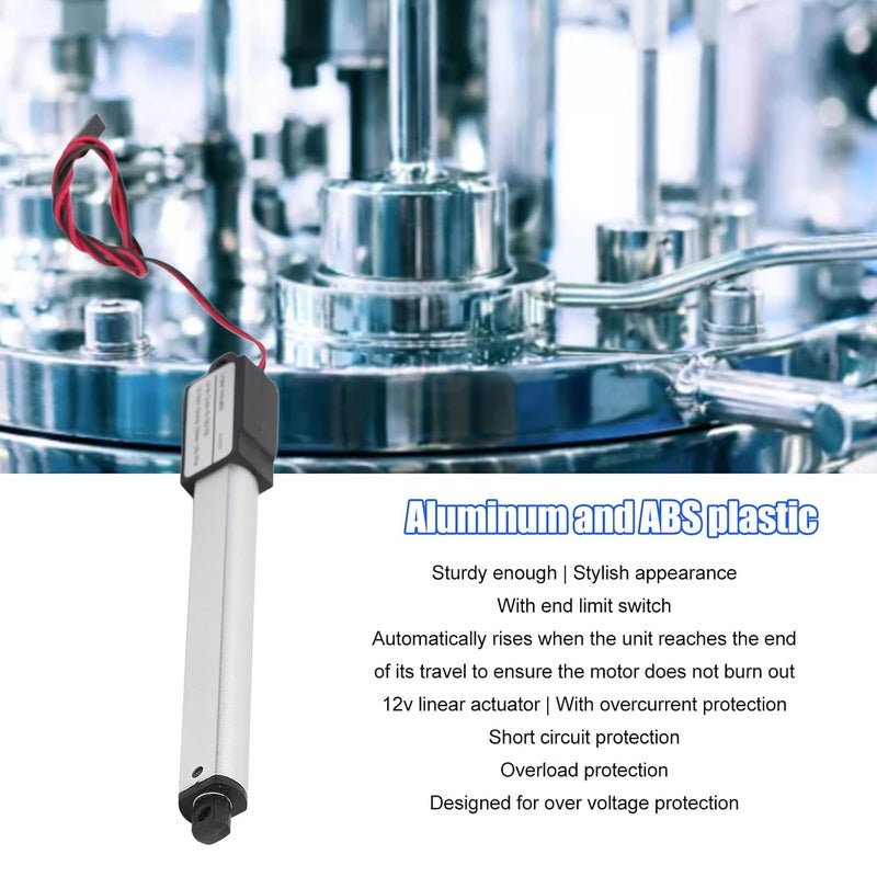 Pen Type Electric Linear Actuator, 12V Micro Linear Actuator with IP54 Rating, Aluminum and ABS Construction for Agricultural and Medical Machinery (100mm) - Image 3