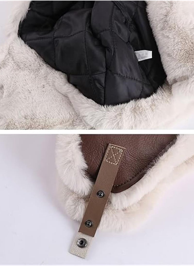 Generic - Trapper Hat Winter Hats for Men Aviator Hat with Goggles Fur Hunting Hat with Fur Ear Flaps - Image 1