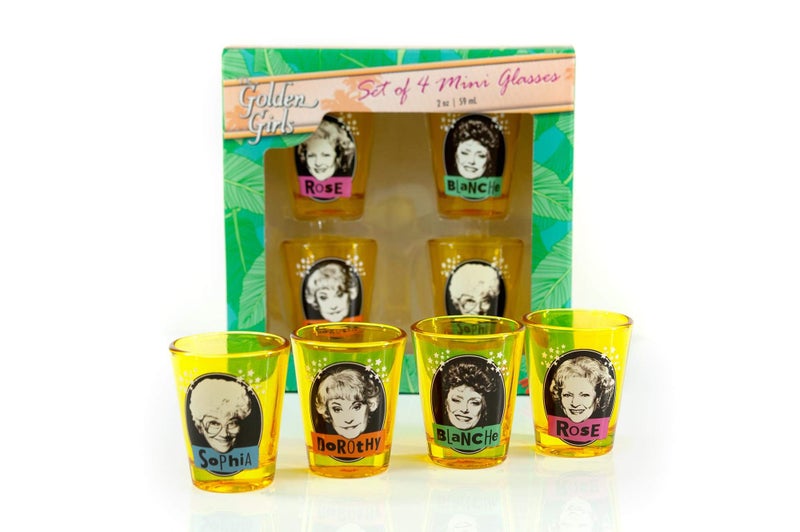 JUST FUNKY The Golden Girls Official Shot Glass Collectible Set  Features One Shot Glass For Each Golden Girl  Each Holds 2 Ounces 