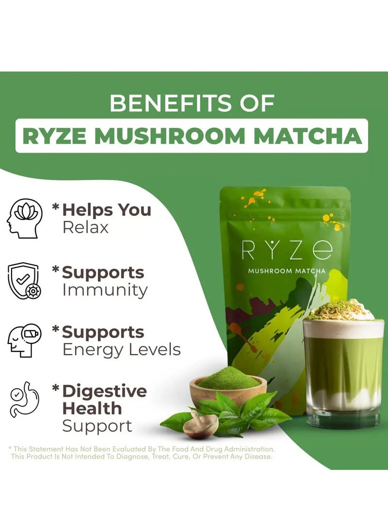 MATCHA Mushroom Matcha Instant Pure  Matcha Powder Organic  Matcha Green Tea Slim Fit Flat Tea 30 Servings - Image 4