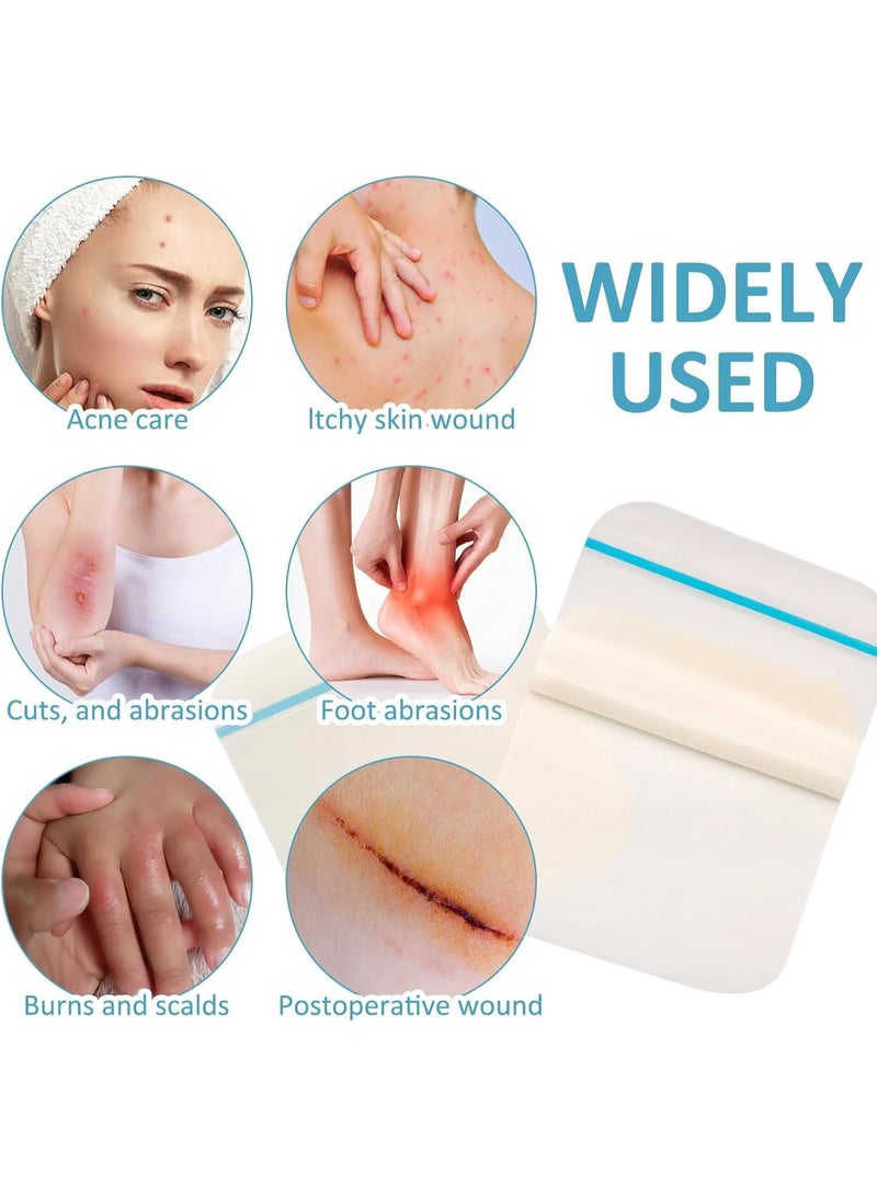5 PCS Hydrocolloid Dressings – Waterproof Adhesive Bandages for Wounds, Acne, Burns, and Light Exudate, Faster Healing with Individually Packed Pouches (10x10cm) - Image 2