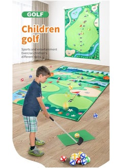 BlueFire Premium Golf Chipping Practice Mat Set with Golf Club – 47”x70” Sticky Golf Training Mat for Indoor & Outdoor Use – Includes 20 Adhesive Balls, Tee, Scorecard, Carry Bag – Perfect Golf Game for Kids, Adults, Backyard, Parties & Simulators  - Image 2