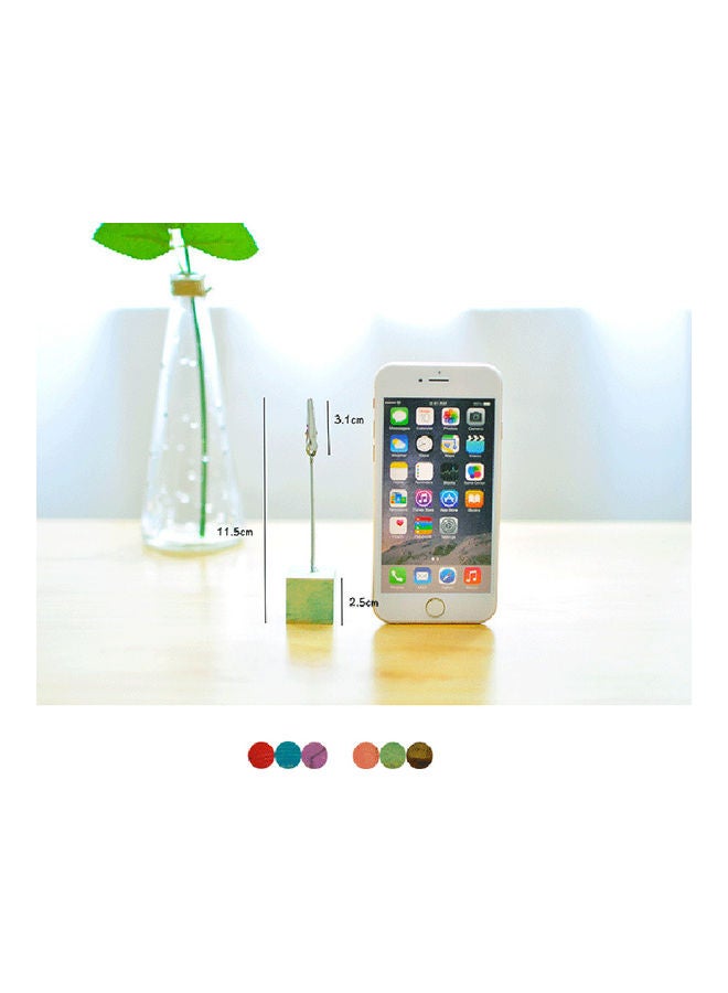 Generic 16-Pieces Colorful Pine Wedding Menu Clip Table Numbers Clasp Clip Stand Photo Holder Stand Card Paper Holder with Wooden Base Multicolour 25x25x25cm  - Image 5