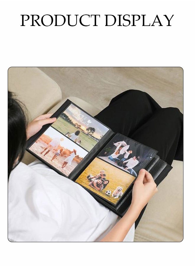 DUNISO Photo Albums，200 Pockets Linen Cover Photo Album for 6 Inches，Album with Window，Slip In Albums 6x4 inch Photo Slot，Used for Storing Photos or Postcards,Black  - Image 5