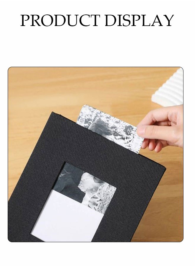 DUNISO Photo Albums，200 Pockets Linen Cover Photo Album for 6 Inches，Album with Window，Slip In Albums 6x4 inch Photo Slot，Used for Storing Photos or Postcards,Black  - Image 3