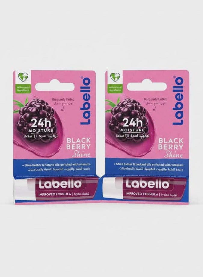 LABELLO Lip Care, Blackberry Shine 4.8g (Pack of 2) - Image 1