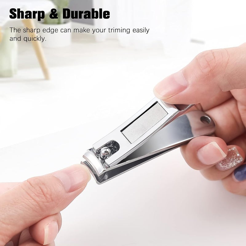 CESITRA Nail Cutter Set Fingernail Clippers and Toenail Clippers Set Large Small 2 Pack Professional Stainless Steel Toe Nail Clippers Nail Cutter Sharp Travel Finger Nail Clippers Kit with Case for Men Women - Image 5