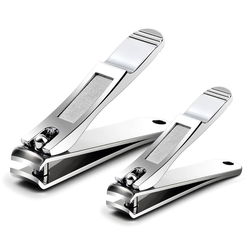 CESITRA Nail Cutter Set Fingernail Clippers and Toenail Clippers Set Large Small 2 Pack Professional Stainless Steel Toe Nail Clippers Nail Cutter Sharp Travel Finger Nail Clippers Kit with Case for Men Women - Image 1