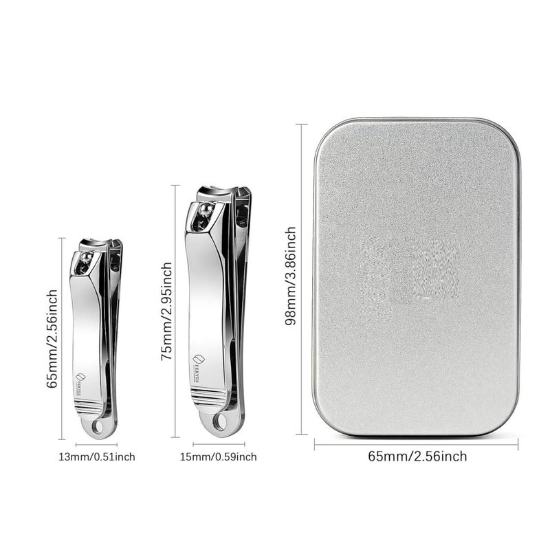 CESITRA Nail Cutter Set Fingernail Clippers and Toenail Clippers Set Large Small 2 Pack Professional Stainless Steel Toe Nail Clippers Nail Cutter Sharp Travel Finger Nail Clippers Kit with Case for Men Women - Image 4