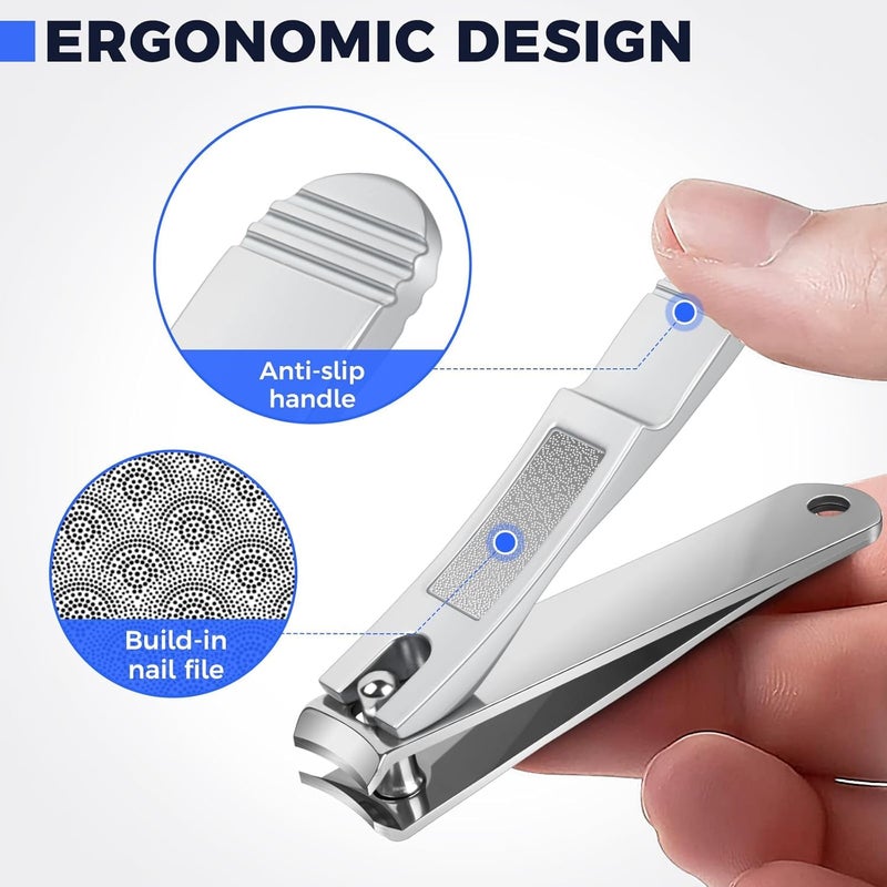 CESITRA Nail Cutter Set Fingernail Clippers and Toenail Clippers Set Large Small 2 Pack Professional Stainless Steel Toe Nail Clippers Nail Cutter Sharp Travel Finger Nail Clippers Kit with Case for Men Women - Image 2