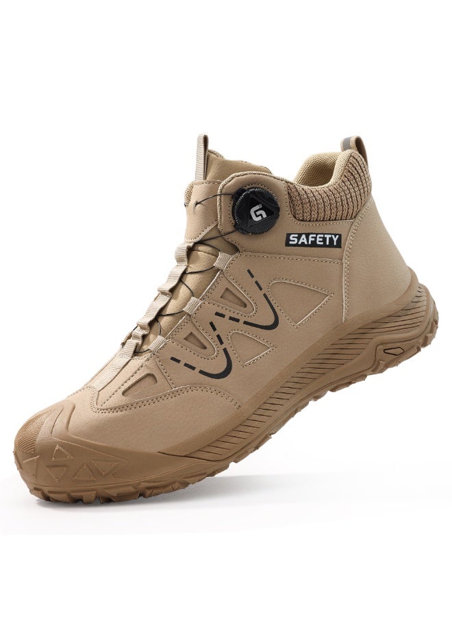 Men's steel-toe safety shoes, lightweight and comfortable, puncture-proof and slip-resistant, wear-resistant and durable, comfortable for long periods of standing, lightweight and breathable, work shoes that can also be worn as fashionable athletic shoes. - Image 1