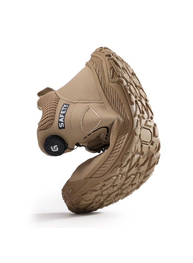 Men's steel-toe safety shoes, lightweight and comfortable, puncture-proof and slip-resistant, wear-resistant and durable, comfortable for long periods of standing, lightweight and breathable, work shoes that can also be worn as fashionable athletic shoes. - Image 4