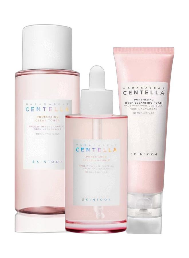 skin1004 Poremizing Clear Toner - 210 Ml Pink + Madagascar Centella Poremizing Fresh Ampoule 50Ml + Madagascar Centella Poremizing Deep Cleansing Foam 125ml  - Image 1