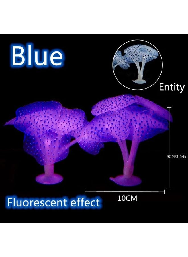 Blue Glowing Artificial Coral Ornament For Aquarium Fish Tank Decor - Image 1