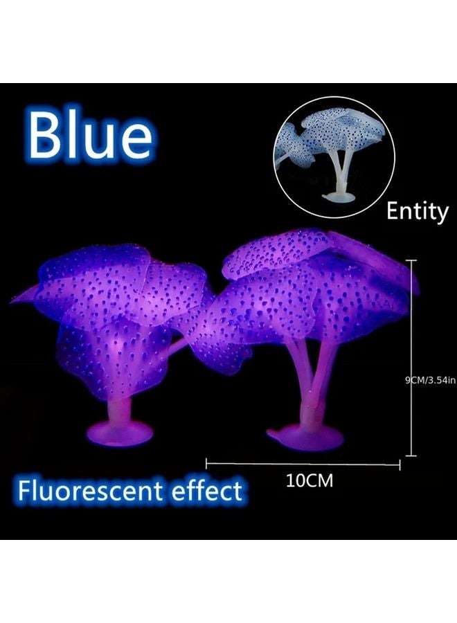 Blue Glowing Artificial Coral Ornament For Aquarium Fish Tank Decor - Image 5