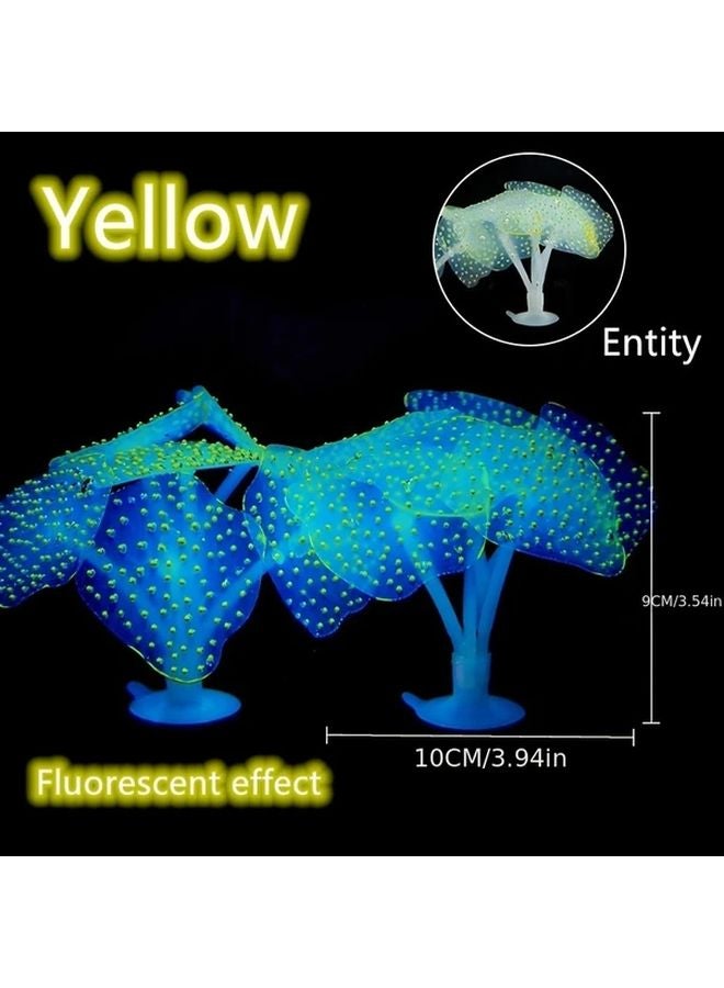 Blue Glowing Artificial Coral Ornament For Aquarium Fish Tank Decor - Image 4