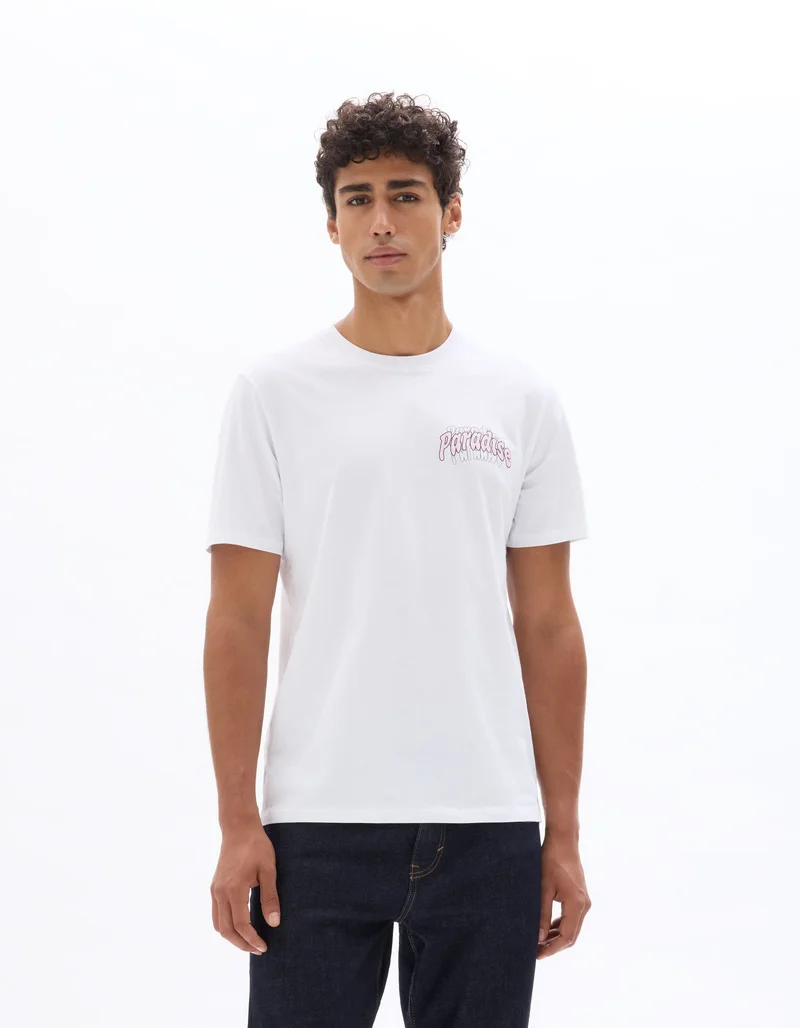 Celio Neunir Optical White Short Sleeves Tshirt