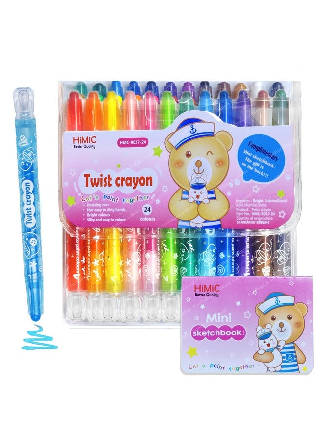 FunBlast Twist Crayons For Kids - 24 Pcs Crayon Set For Kids, Coloring Kit For Kids, Crayon For Drawing And Painting For Kids, Art And Craft Kit, Birthday Return Gifts For Kids (24 Pcs), Multicolor - Image 1