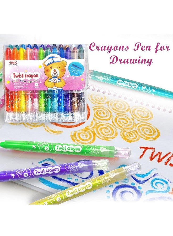 FunBlast Twist Crayons For Kids - 24 Pcs Crayon Set For Kids, Coloring Kit For Kids, Crayon For Drawing And Painting For Kids, Art And Craft Kit, Birthday Return Gifts For Kids (24 Pcs), Multicolor - Image 3