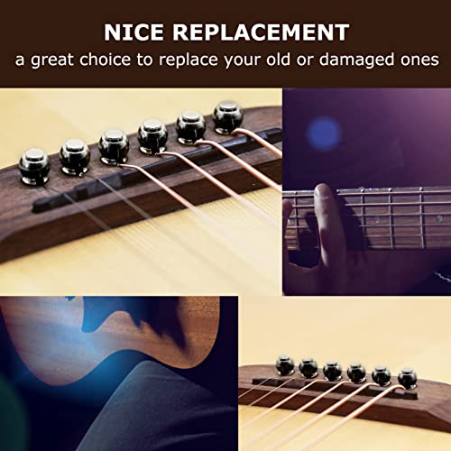 VGEBY 6Pcs Guitar Bridge Pins, Brass Pin Acoustic Guitar Strings Nail Pegs (Black) Ebony Bridge Pins 6 Pacoustic Guitar Strings - Image 5