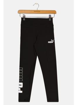 PUMA Kids Girls Sportswear Fit Brand Logo Training Leggings, Black  - Image 1