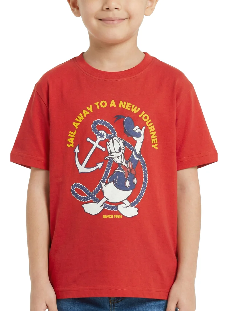 Disney  Toddler Boys Donald Duck Sail Away Oversized Drop Shoulder T-Shirt for Kids | Best Price UAE