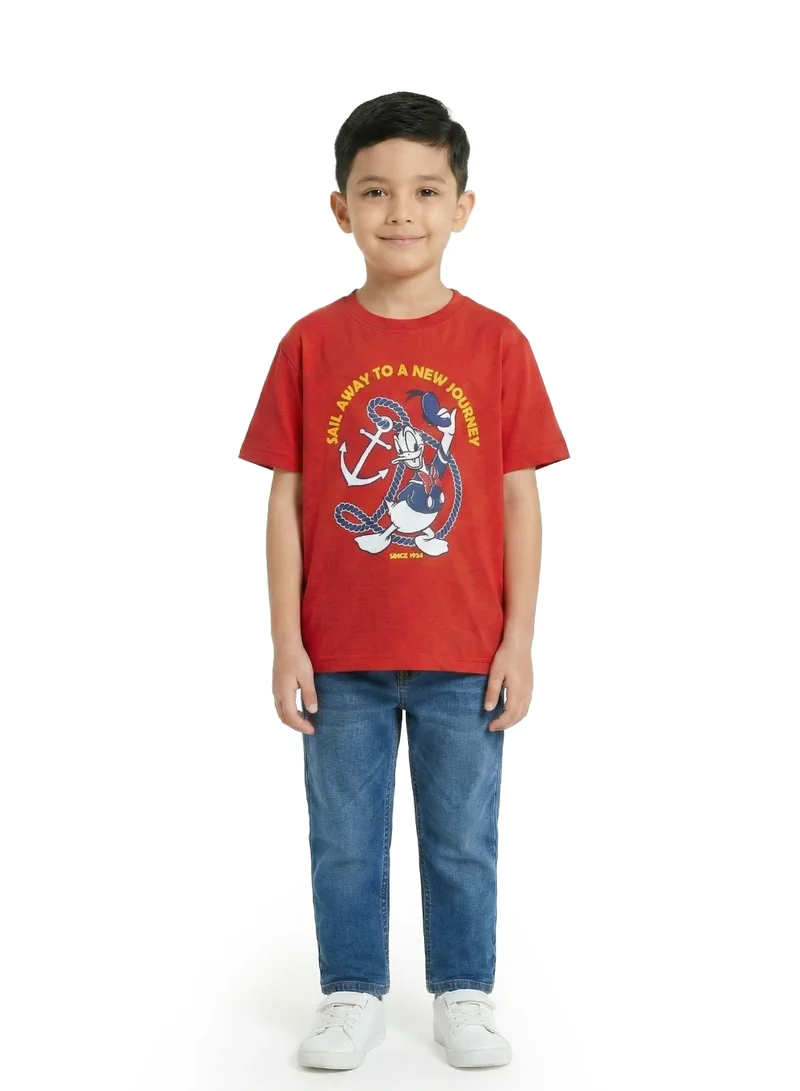 Disney Toddler Boys Mickey Mouse Sail Away Oversized Drop Shoulder T-Shirt