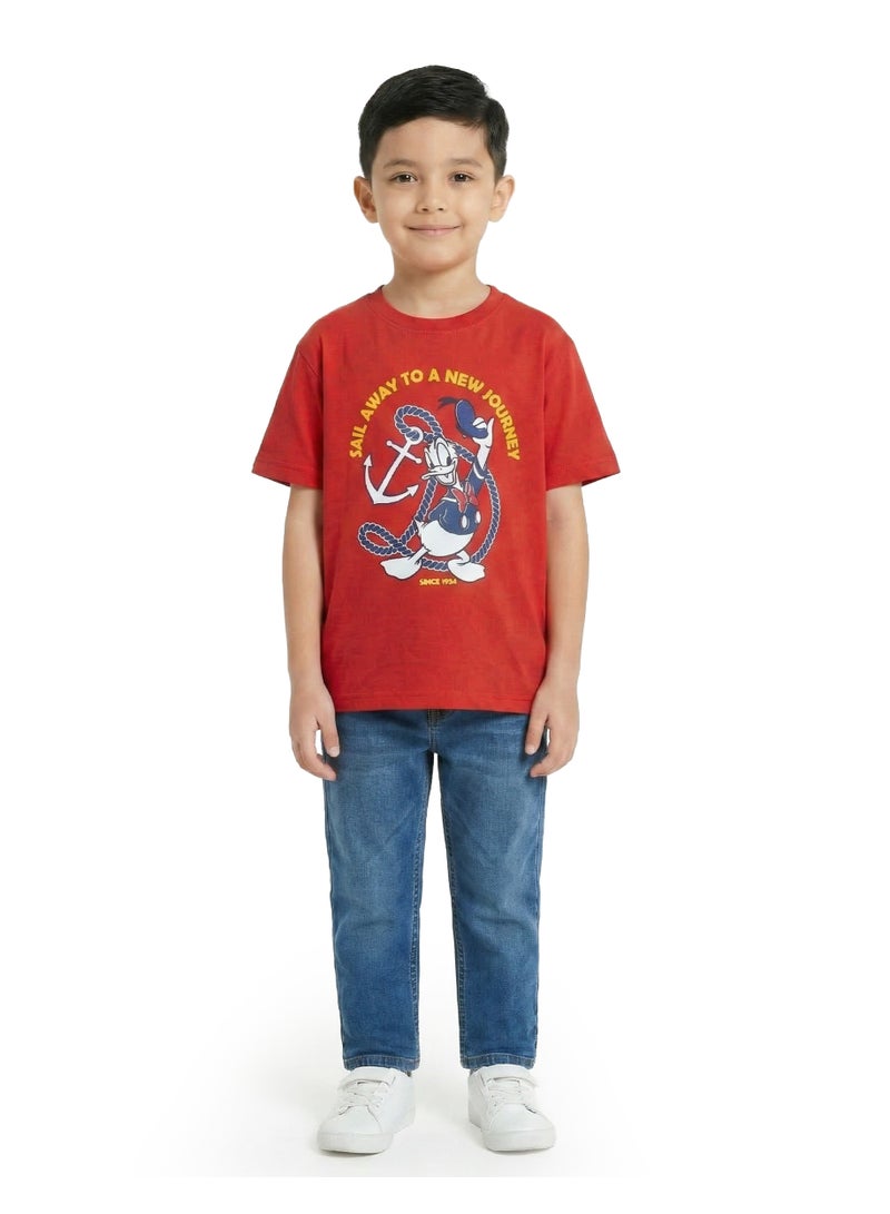 Disney Toddler Boys Donald Duck Sail Away Oversized Drop Shoulder T-Shirt - Image 1