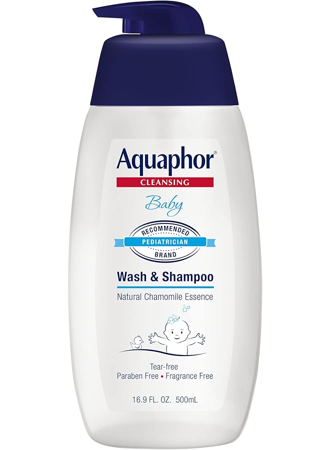 Aquaphor Baby Wash And Shampoo Mild Tear Free 2 In 1 Solution For Baby'S Sensitive Skin 16.9 FlOz. - Image 1