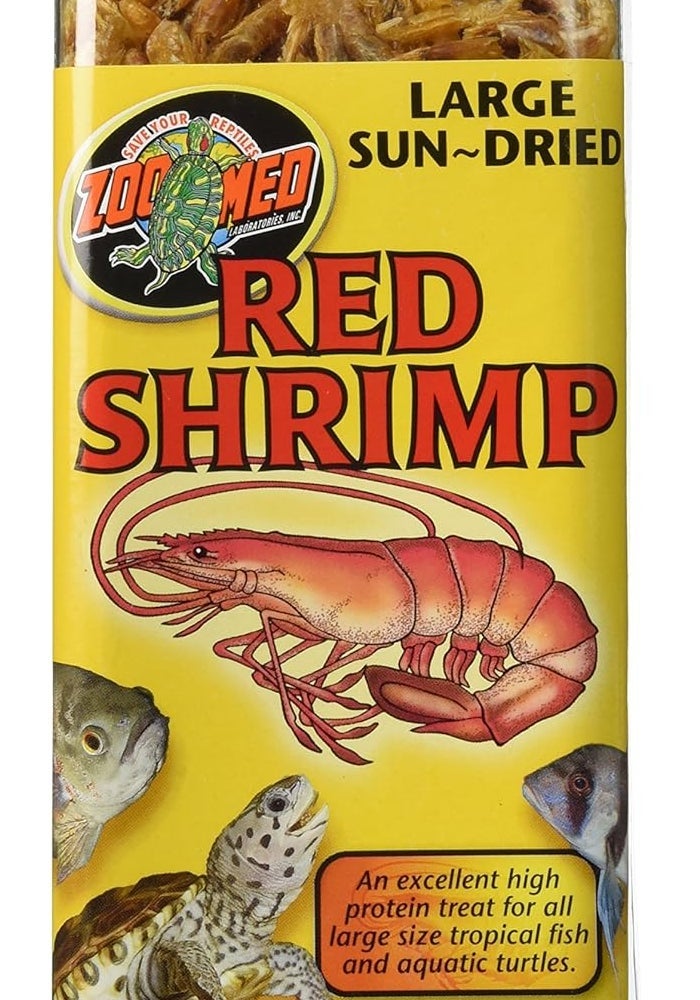 Zoo Med 5 oz Large Sun-Dried Red Shrimp for Aquatic Turtles and Fish - Image 1