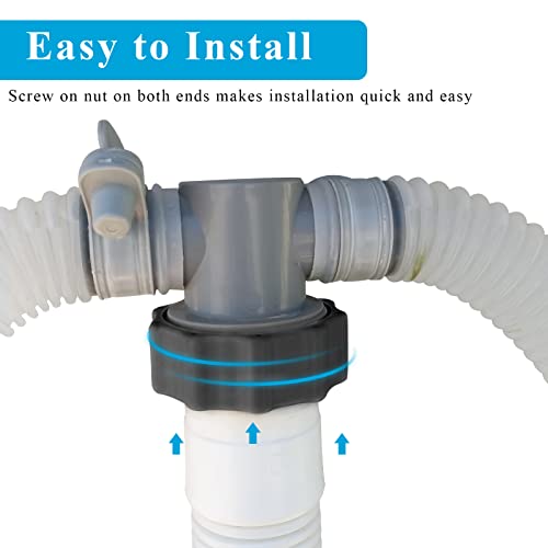 Dimakung 1.5" Pool Pump Hose for Intex Sand Filter Pump & Saltwater System, 59" Long Pool Sand Filter Hose 29060E Replacement for Coleman Above Ground Pool Filter - 2 PCS - Image 3