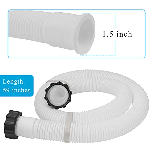 Dimakung 1.5" Pool Pump Hose for Intex Sand Filter Pump & Saltwater System, 59" Long Pool Sand Filter Hose 29060E Replacement for Coleman Above Ground Pool Filter - 2 PCS - Image 2